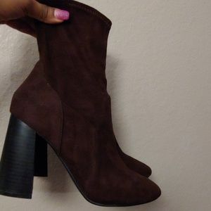 Brown Suede Booties